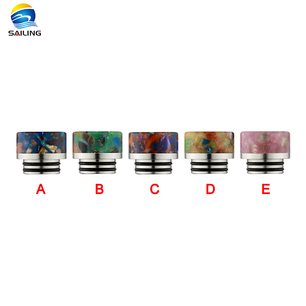 SS+Epoxy Resin Floral Drip Tips for TFV8/TFV12